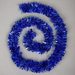 Blue Tinsel Christmas Decorations Tree 9cmx2m