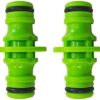 2 Way Quick male Connect Garden Hose Connector Green – Pack of 2