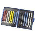 14pc U Fit Jigsaw Blade Set – U Fitting Metal Plastic Wood Blades PVC, Plastic, Aluminum, Sheet 6T, 8T, 10T, 14T, 18T, 24T, 32T