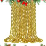 Christmas Tree Garland Bead Chain Garland Gold Beads Christmas 3mtr