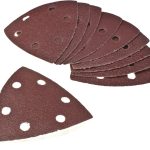 Toolzone 10Pc 90mm Velcro Backed Delta Triangle Sander Sandpaper Pads Sheets