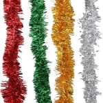 Red/Green/Gold Chunky/Fine Christmas Tinsel – 4 Metre – Christmas Decoration