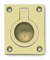 Solid Polished Brass Flush Ring Pull 38mm x 50mm
