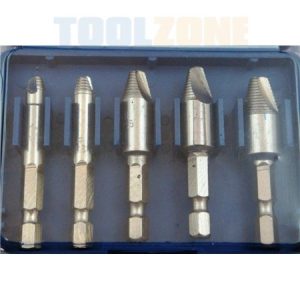 Toolzone 5 Piece Damaged Screw and Drill Bit Remover Set in storage case
