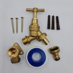 UKDD® Outdoor Garden Tap Kit Inc. Wall Plate Elbow Fixing Screws with wall plugs