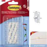 UKDD® Command 17026CLR Self-Adhesive Damage Free Hanging Clear Decorating Clips for Fairy Lights Clear with Prep Pads for Quick and Easy Application