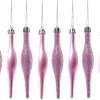 Christmas Tree Decoration Droplets Matte & Glitter Icicle Baubles 120mm Blush Pink