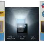 LED Plug in Night Light with Dusk to Dawn Photocell Auto Sensor Night Lighting for Hallways, Bedrooms, Landings, Children’s Room, Nursery, Kitchen, Acrylic, 0.5 w ( Pack of 2 )