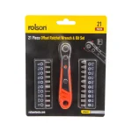 Rolson 21 Piece ¼” Offset Ratchet Wrench & Bit Set