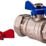UKDD® 15mm Heavy Duty Full BORE Butterfly Ball Valve Isolation Valve with RED & Blue Handle Compression WRAS Approved Thumb Trun Handle