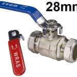 28mm Lever Valve Full BORE Ball Valve Compression Isolation Valve with RED & Blue Handle WRAS Approved