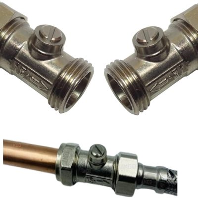 Isolation Valve 15mm x 1/2" Bolofix Male Iron Flat Faced Isolator Valves for Tap Connector Flexi Pipes for Hot and Cold Water Systems Easy Installation Flexible Tap Connector (Pair)