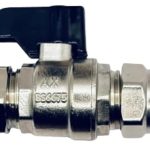 15mm Compression Heavy Pattern Full Bore Isolation Valve Ball o fix Valves Straight with Black Lever Suitable HOT & Cold WRAS Approved – Pack of 1