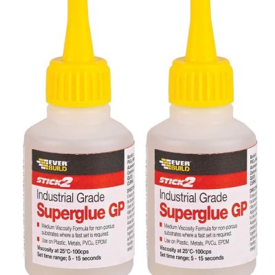 Everbuild Stick 2 Industrial Grade General Purpose Superglue Clear 50 grams (Pack of 2) GP50