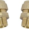 15mm Compression 3/8″ BSP Male Iron Thread European Grohe Tap Flexible Tap Adapters Brass Coupler (Pair) 15mm X 3/8″ Male