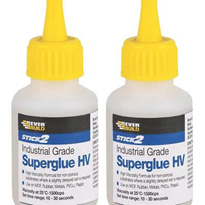 Everbuild Stick2 Superglue High Viscosity High Strength Rapid Setting Clear 20g (HV20G) Pack of 2