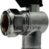 15mm Angle Isolation Ball o Fix Valve with Black Lever Suitable for Hot & Cold, WRAS Approved