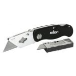 Rolson Folding Lock Back Utility Knife with 5 spare Replacement Blades 62848